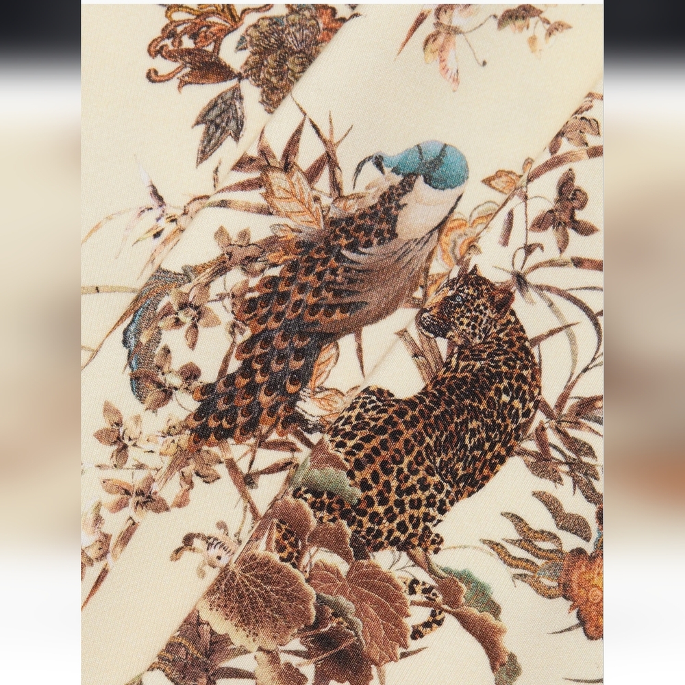 L'AGENCE Ressi Ecru Multi Tapestry Jungle Print Fitted T-Shirt XSmall NWOT - Picture 6 of 8